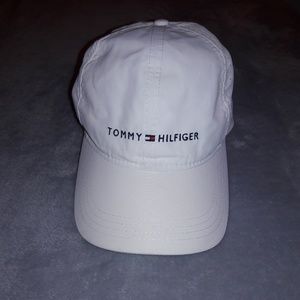 white Hilfiger hat